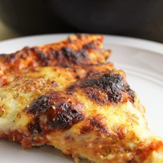 The Best Gluten Free Pan Pizza - Recipe photo by letthemeatgfcake