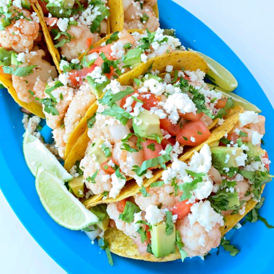 EASY CAULIFLOWER CEVICHE TACOS - Recipe photo by Stylish Cravings
