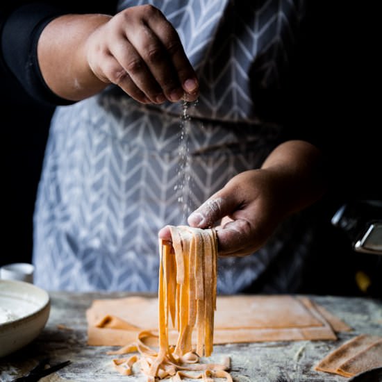 Vegan eggless pasta dough recipe - Recipe photo by TheLittlePlantation