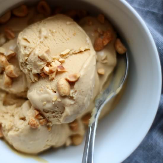 Peanut Butter Miso Ice Cream - Recipe photo by servingtonight