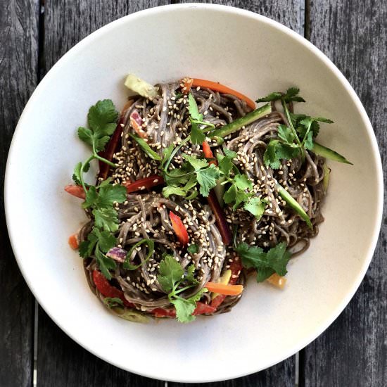 cold tahini soba noodles - Recipe photo by Jackie Newgent