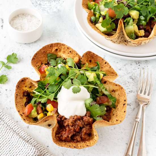Taco Salad Bowls - Recipe photo by Your Ultimate Menu