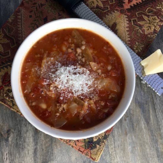 Spicy White Bean and Cabbage Soup - Recipe photo by angelatempest