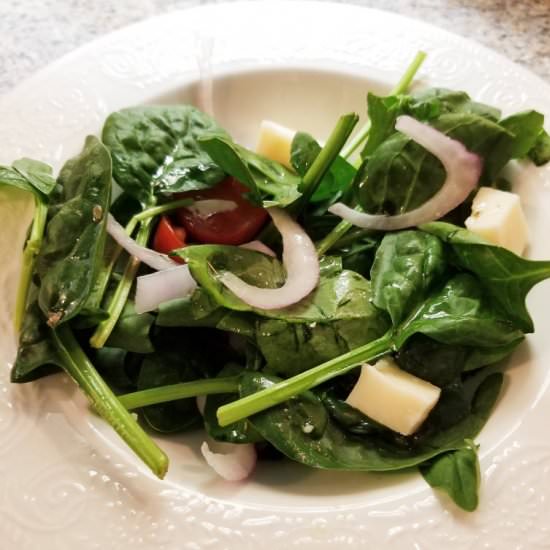 Tomato Mozzarella Spinach Salad - Recipe photo by Freshlyhomecooked
