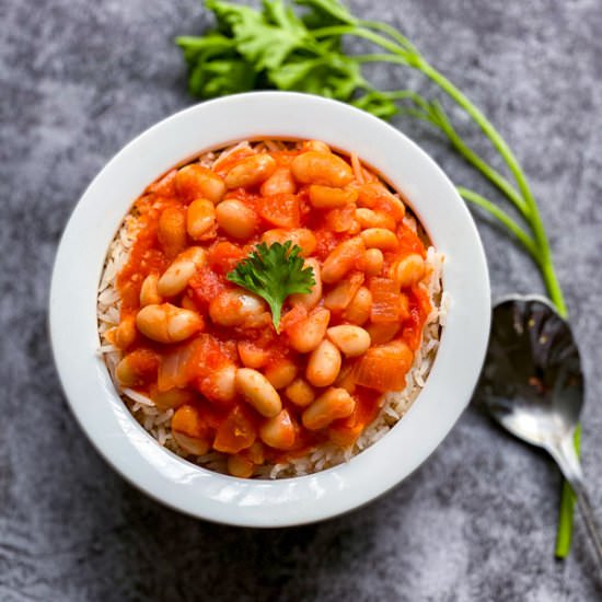 Fasoolia Baytha (White Bean Stew) - Recipe photo by ThreeTeasKitchen