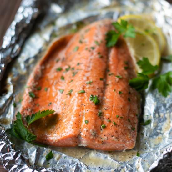 Honey Lemon and Ginger Salmon - Recipe photo by anyascookbook
