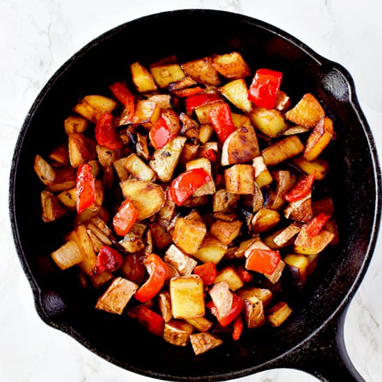 Potato Hash with Bell Peppers - Recipe photo by The Taste of Kosher