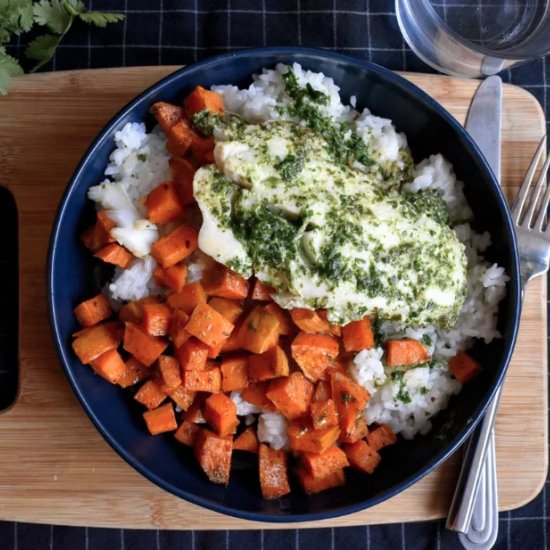 Haddock Bowl with Zesty Cilantro - Recipe photo by basicallyhealthy