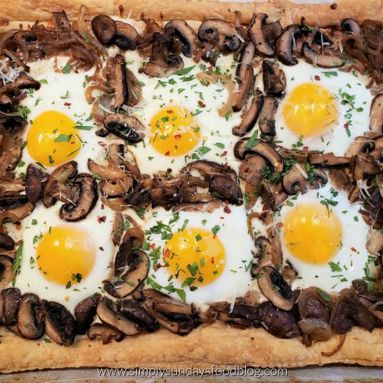 Mushroom, Onion & Egg Tart - Recipe photo by simply sundays