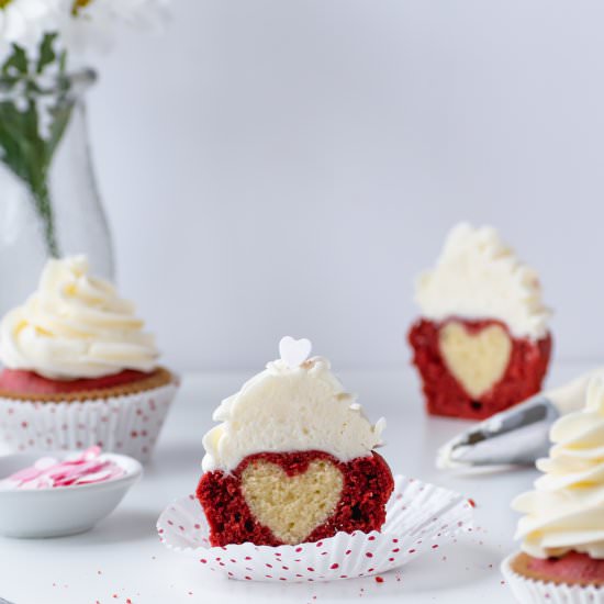 Heart Red Velvet Cupcakes - Recipe photo by bakingistherapy