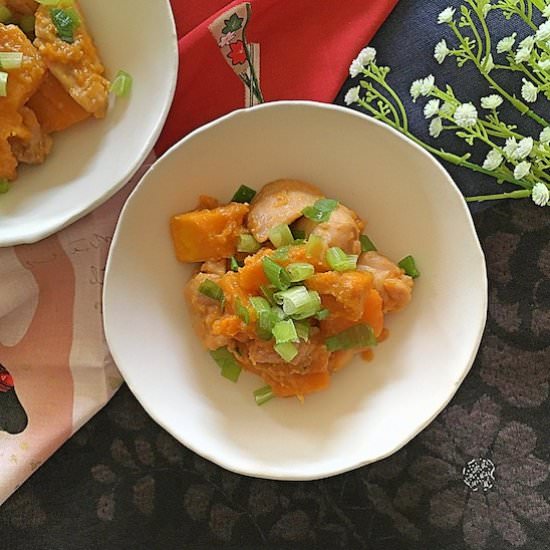 Chicken and Pumpkin with Miso Sauce - Recipe photo by Homemade Japanese Food
