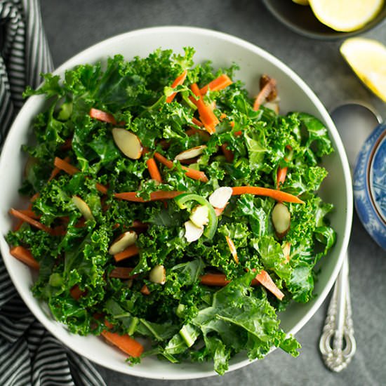 Spicy kale salad - Recipe photo by pepperbowl