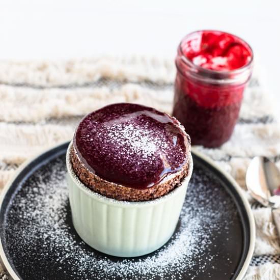 Mixed Berry + Chocolate Soufflé - Recipe photo by BingeWorthyBites