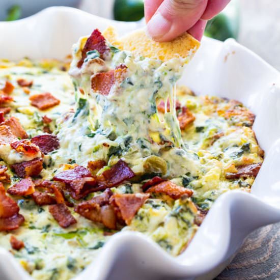 Hot Jalapeno Bacon Spinach Dip - Recipe photo by spicysouthernkitchen