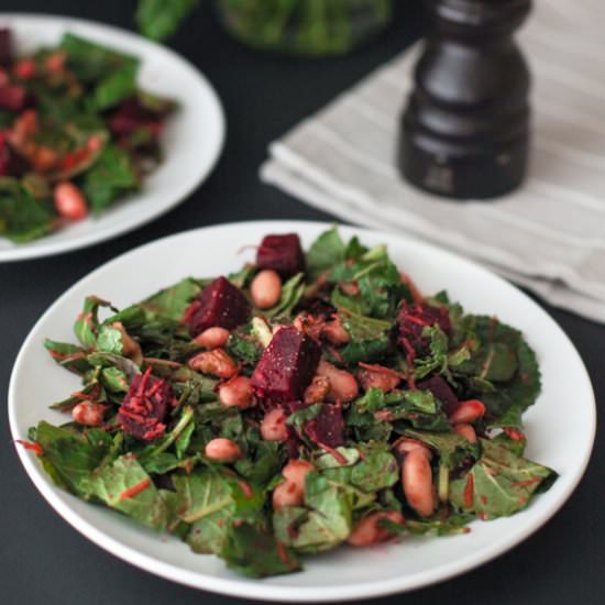 Garlicky Beet And Kale Salad - Recipe photo by cleanfooddirtygirl
