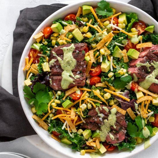 Tex-Mex Flank Steak Salad - Recipe photo by jzeats
