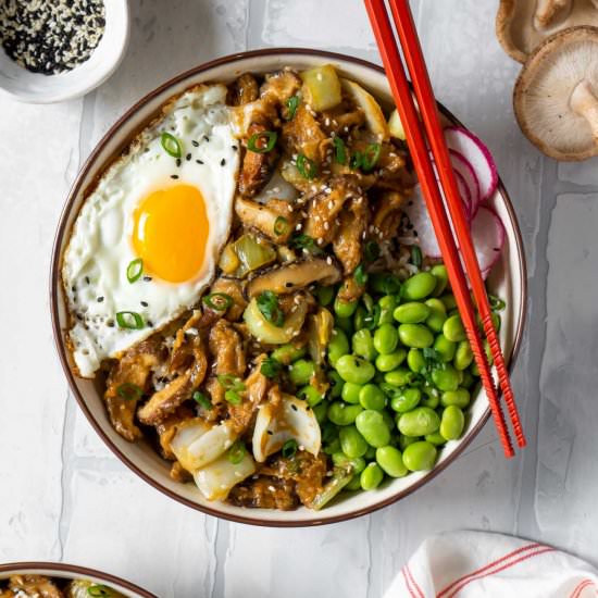Maple Miso Mushroom Bowls - Recipe photo by jzeats