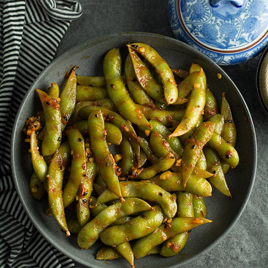 Spicy edamame salad - Recipe photo by pepperbowl