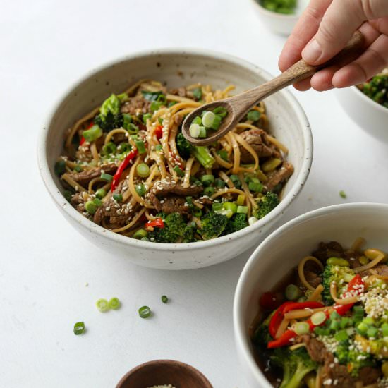 Asian-Style Beef Noodle Bowls - Recipe photo by the_gourmet_RD