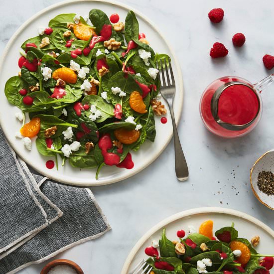 Spinach Salad with Raspberry Vin - Recipe photo by the_gourmet_RD