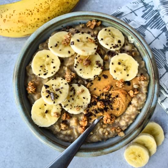 Creamy Stovetop Banana Oatmeal - Recipe photo by servingupsimplicity