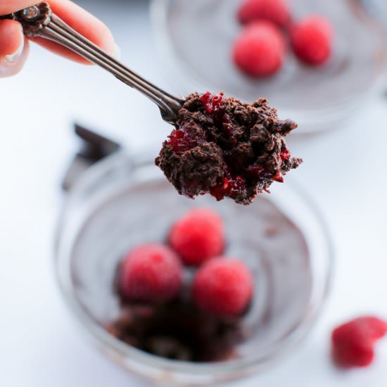 Vegan Chocolate Raspberry Mousse - Recipe photo by aVegTasteFromAtoZ