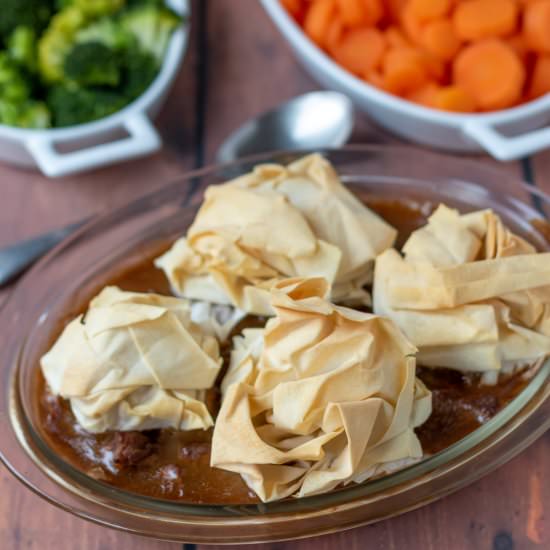 Steak Pie with Filo Pastry Topping - Recipe photo by neilshealthymeals