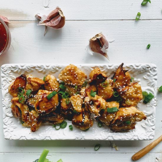 Maple Garlic Cauliflower Wings - Recipe photo by greenseggsandyams