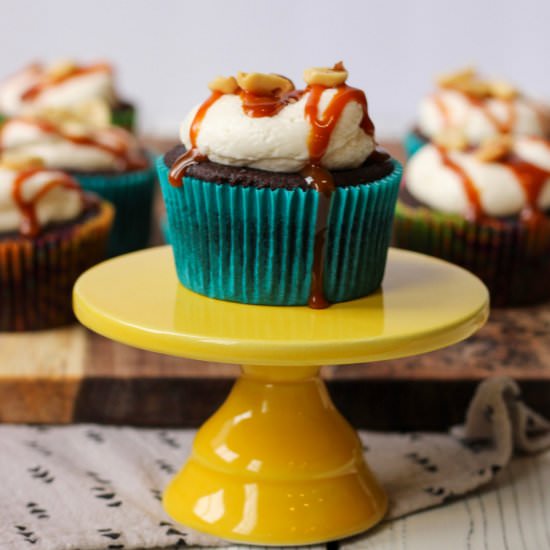 Snickers Cupcakes - Recipe photo by Bakes and Blunders