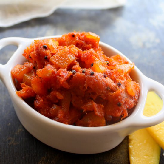 Instant Mango Pickle - Recipe photo by Madhus Everyday Indian