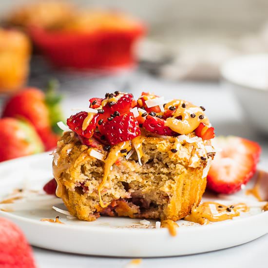 Healthy Strawberry Banana Muffins - Recipe photo by Shuangys Kitchensink