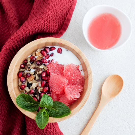 Grapefruit Pomegranate Yogurt Bowl - Recipe photo by heartypalate
