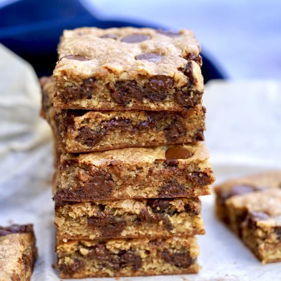 Brown-Butter Bourbon Blondies - Recipe photo by simmerandsauce
