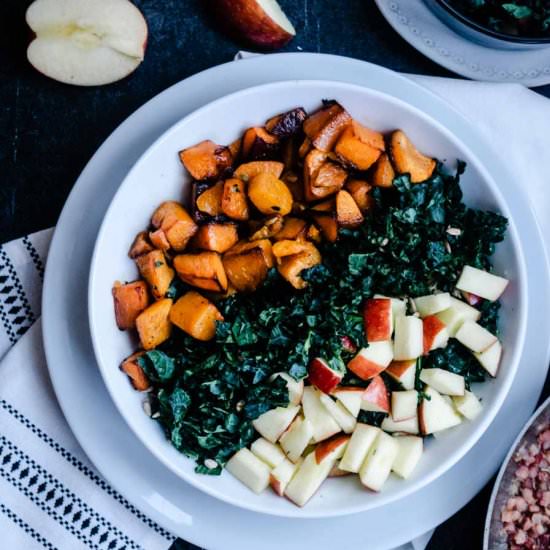 B-Nut Squash, Apple and Kale Salad - Recipe photo by josieandnina