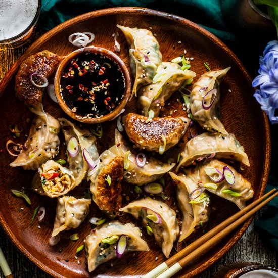 Peanut Butter Kale Potstickers - Recipe photo by rhubarbandcod