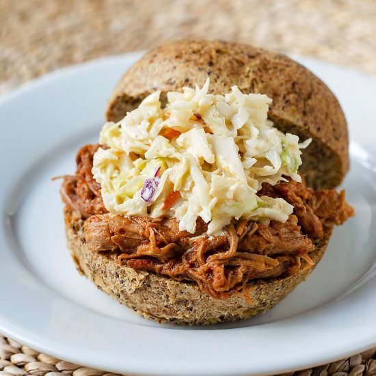 THE EASIEST INSTANT POT PULLED PORK - Recipe photo by Cook Eat Well