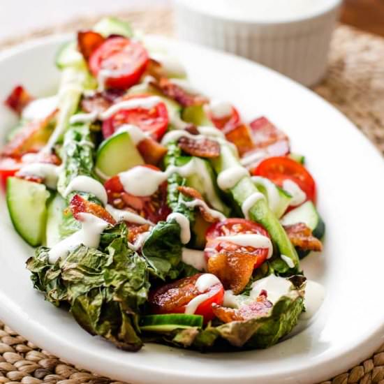 GRILLED ROMAINE SALAD WITH BACON - Recipe photo by Cook Eat Well