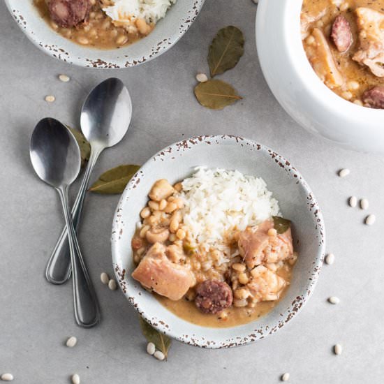 Haitian-style smoked meat cassoulet - Recipe photo by tchakayiti