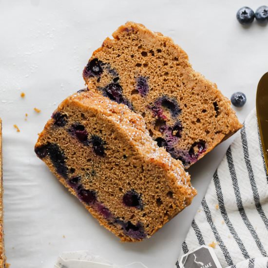 Earl Grey Blueberry Loaf Cake - Recipe photo by ourbalancedbowl