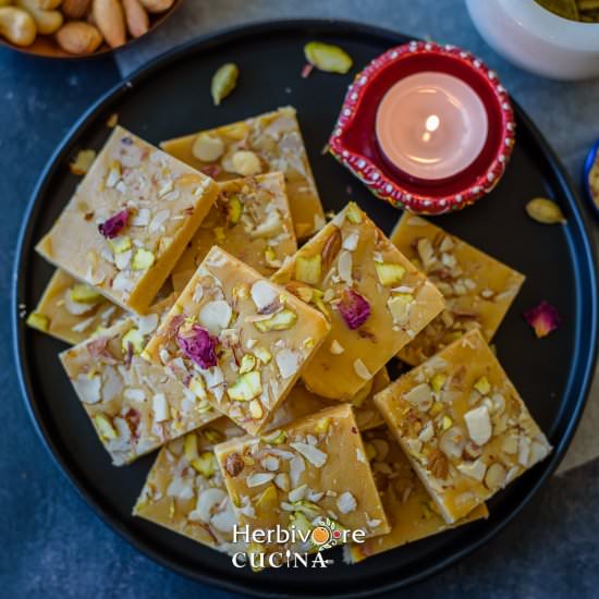 Super Easy Milk Powder Barfi - Recipe photo by Herbivore Cucina