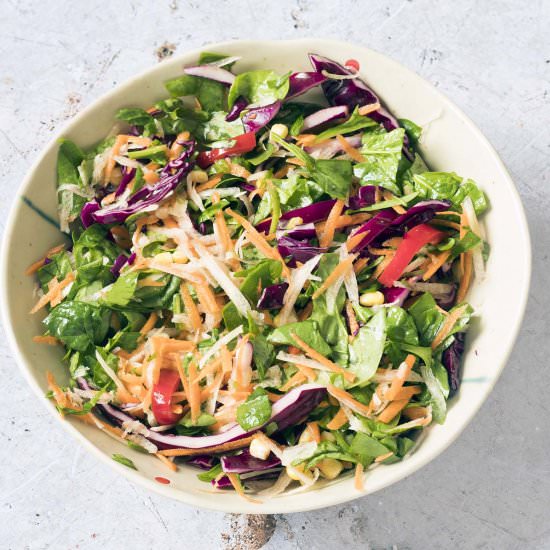 Rainbow salad - Recipe photo by Mandy Sneaky Veg