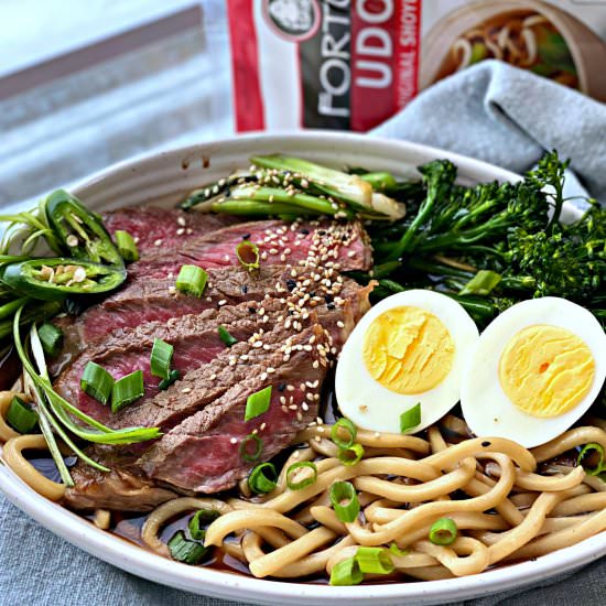 Shoyu Steak and Egg Udon - Recipe photo by athomewithrebecka