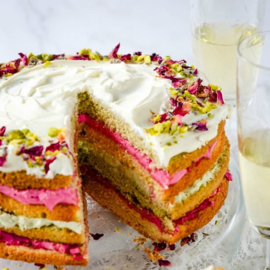Sugar Free Macha And Rose Cake - Recipe photo by larderlove