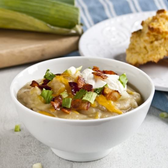 Creamy Leek, Potato, and Bacon Soup - Recipe photo by RaspberriesAndKohlrabi