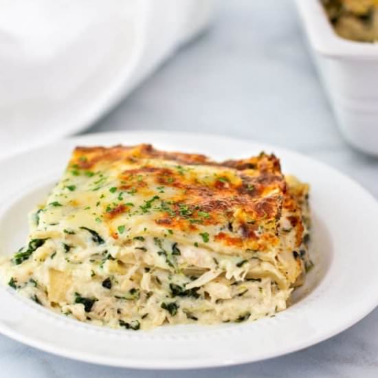 Chicken and Spinach Lasagna - Recipe photo by Dishes with Dad