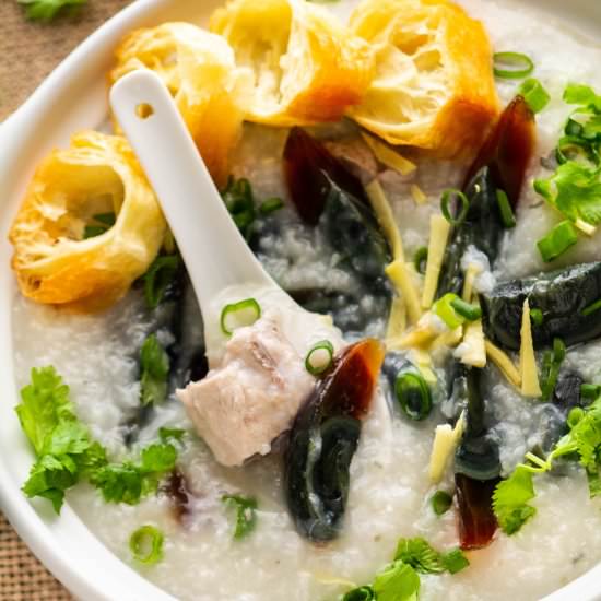 Century Egg and Pork Congee - Recipe photo by WokandKin