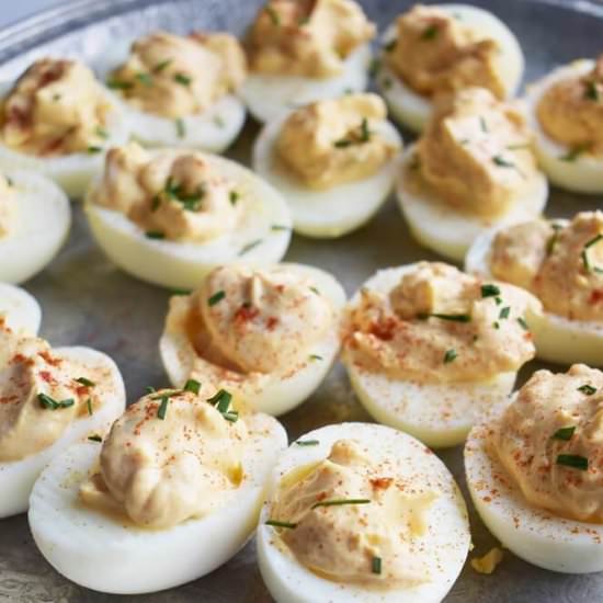 Healthy Deviled Eggs With Yogurt - Recipe photo by simplifycreateinspire