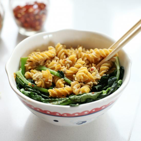 Pasta with Minced Tofu /Asian-style - Recipe photo by Culinary postcards