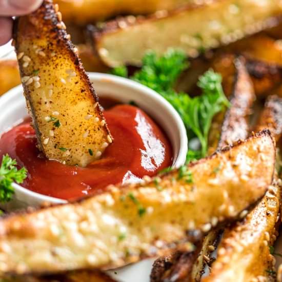 Mom's Baked Potato Wedges - Recipe photo by keviniscooking
