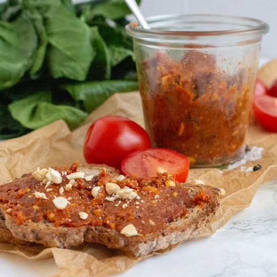 RED CASHEW TOMATO PESTO - Recipe photo by Tastes Like Green Spirit